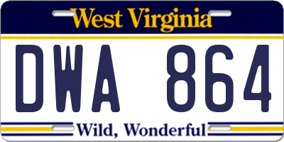 WV license plate DWA864