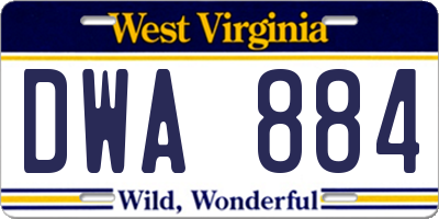 WV license plate DWA884