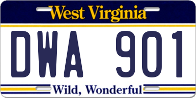 WV license plate DWA901