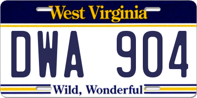 WV license plate DWA904