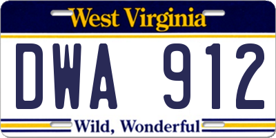 WV license plate DWA912