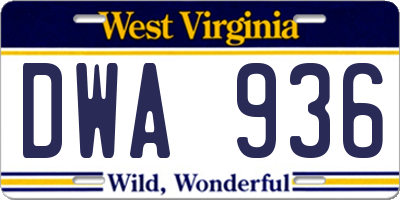 WV license plate DWA936
