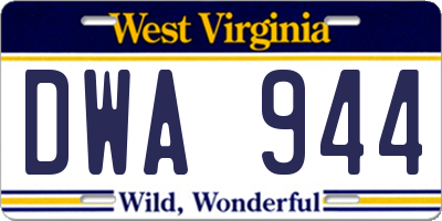 WV license plate DWA944