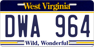 WV license plate DWA964