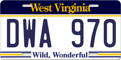 WV license plate DWA970