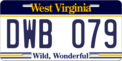 WV license plate DWB079