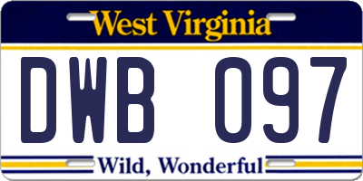 WV license plate DWB097