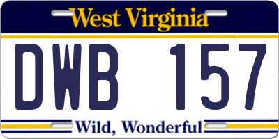 WV license plate DWB157