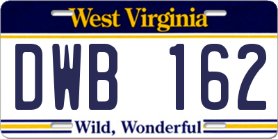 WV license plate DWB162