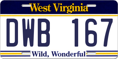WV license plate DWB167