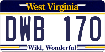 WV license plate DWB170