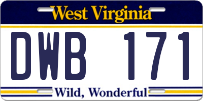 WV license plate DWB171