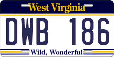 WV license plate DWB186