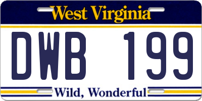 WV license plate DWB199