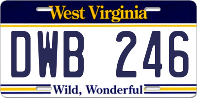 WV license plate DWB246