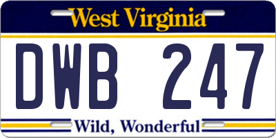WV license plate DWB247