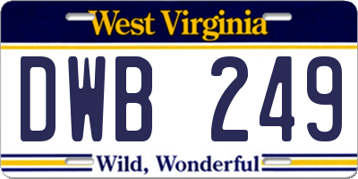 WV license plate DWB249