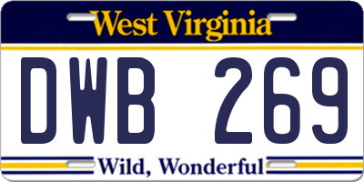 WV license plate DWB269