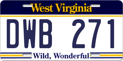 WV license plate DWB271