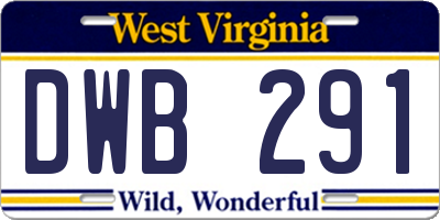 WV license plate DWB291