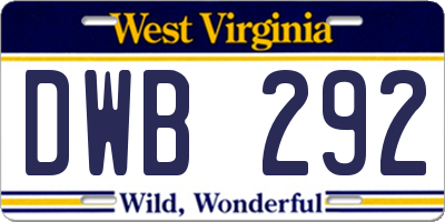 WV license plate DWB292