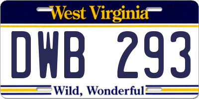 WV license plate DWB293