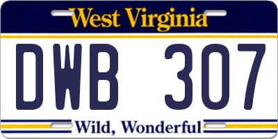 WV license plate DWB307