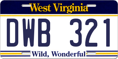 WV license plate DWB321