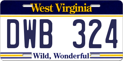 WV license plate DWB324