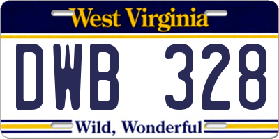 WV license plate DWB328