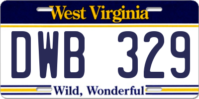 WV license plate DWB329