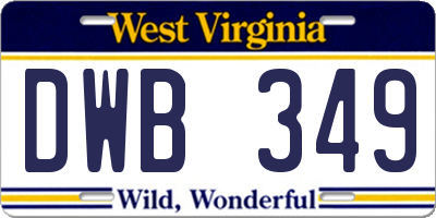 WV license plate DWB349
