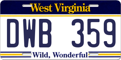 WV license plate DWB359
