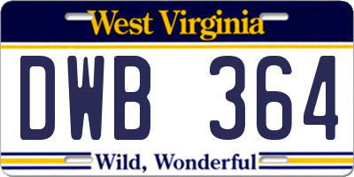 WV license plate DWB364