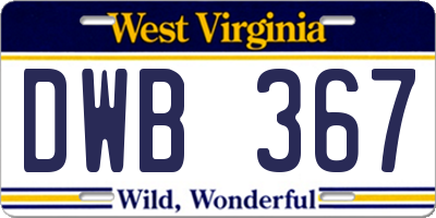 WV license plate DWB367
