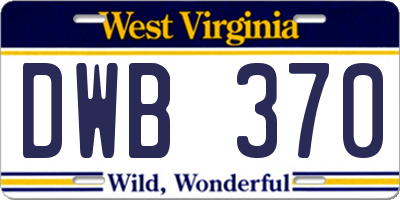 WV license plate DWB370