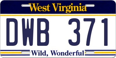 WV license plate DWB371