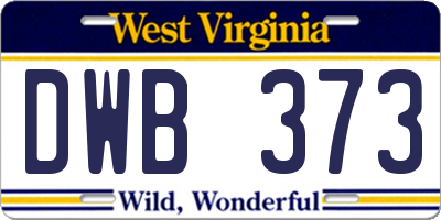 WV license plate DWB373