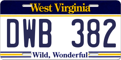 WV license plate DWB382