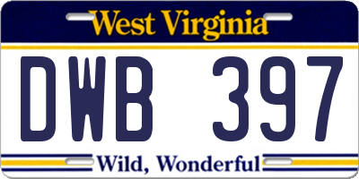 WV license plate DWB397
