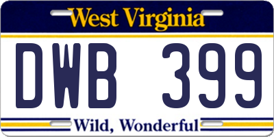 WV license plate DWB399