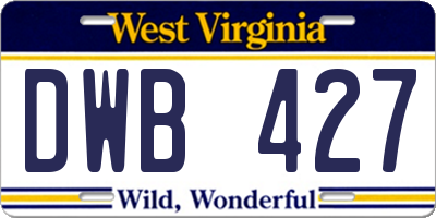 WV license plate DWB427