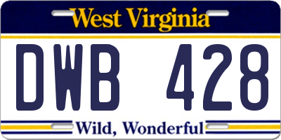 WV license plate DWB428