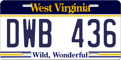 WV license plate DWB436
