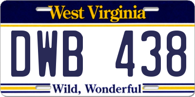 WV license plate DWB438
