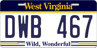 WV license plate DWB467