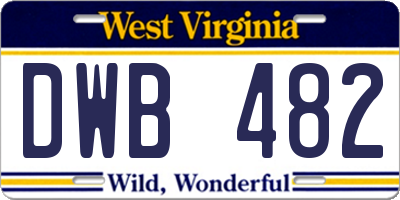 WV license plate DWB482
