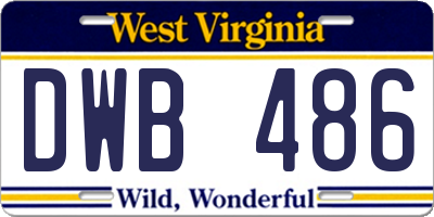 WV license plate DWB486