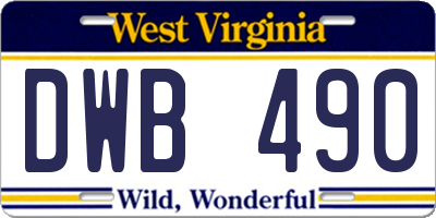 WV license plate DWB490