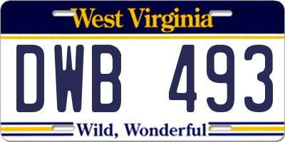 WV license plate DWB493